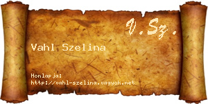 Vahl Szelina névjegykártya